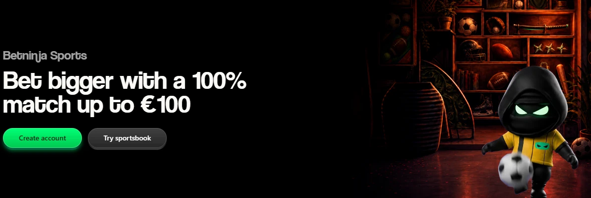 BetNinja Sportsbook Canada 100% Match Bonus and Ninja Football Player